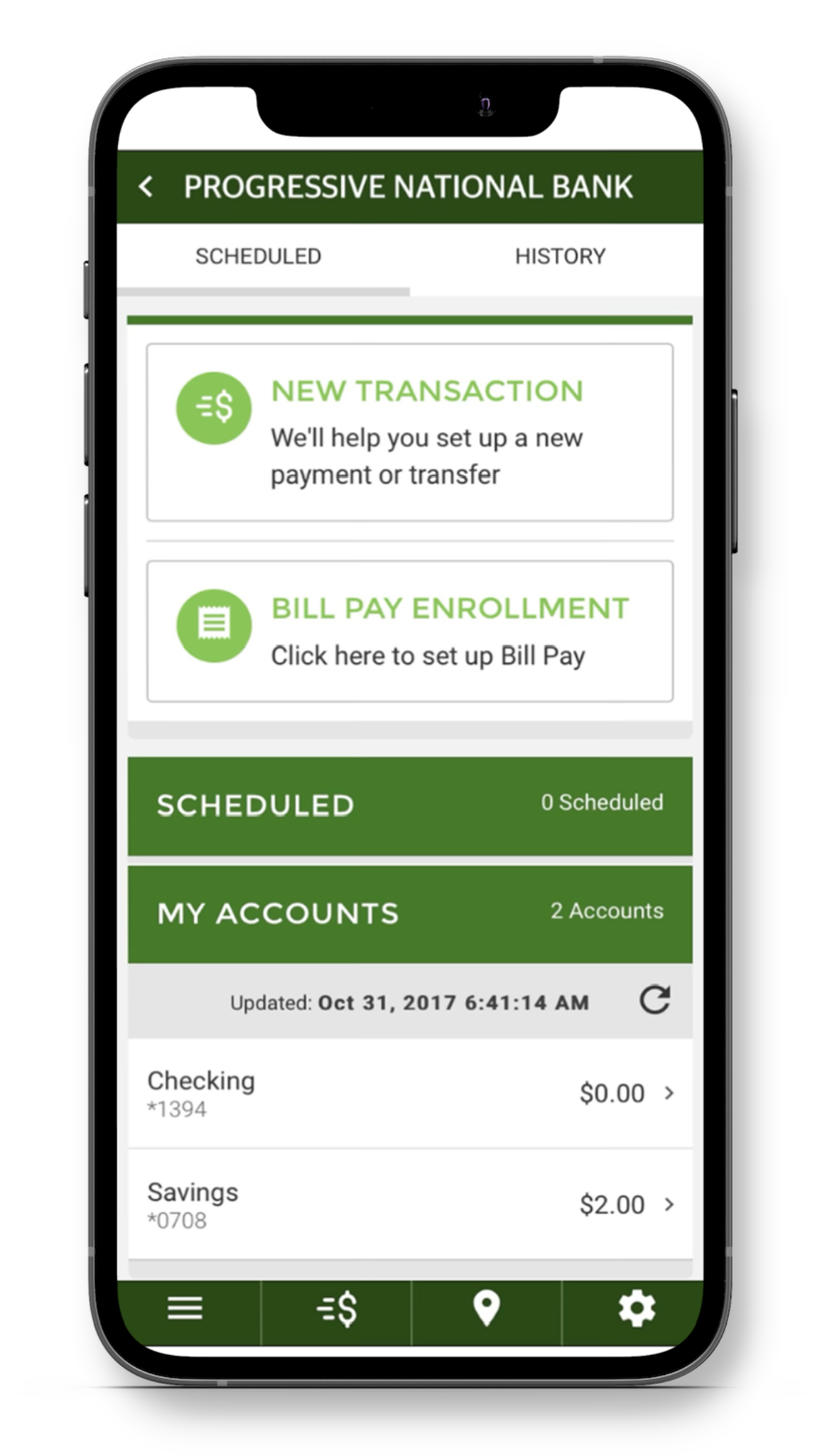 PNB-Mockup Banking on the go with progressive national bank online banking app Bossier, Shreveport , mansfield la